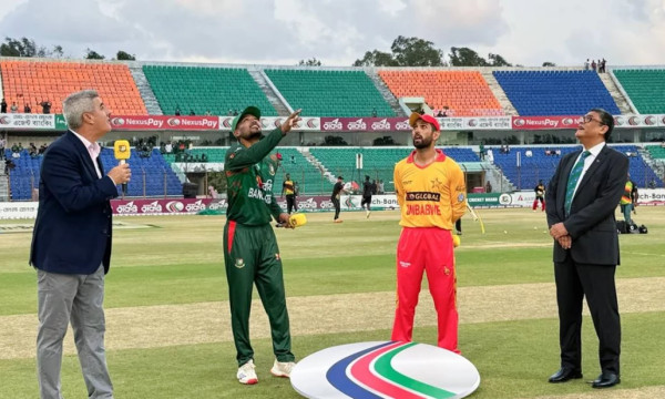 জিম্বাবুয়ের বিপক্ষে চলমান টি-টোয়েন্টি সিরিজে টস হেরে ব্যাটিংয়ে বাংলাদেশ