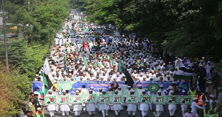 রাজধানীতে ঈদে মিলাদুন্নবী (সা.) বর্ণাঢ্য শোভাযাত্রা ও সমাবেশ