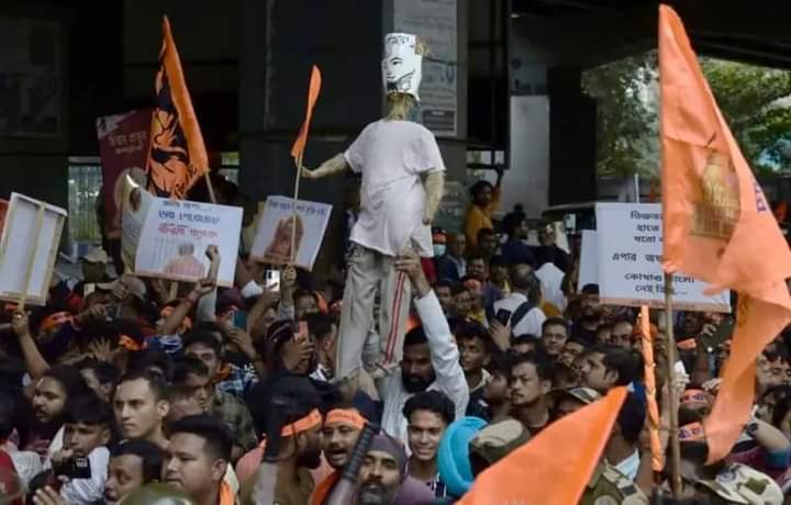কলকাতায় পতাকা ও কুশপুত্তলিকা পোড়ানোয় তীব্র নিন্দা বাংলাদেশের