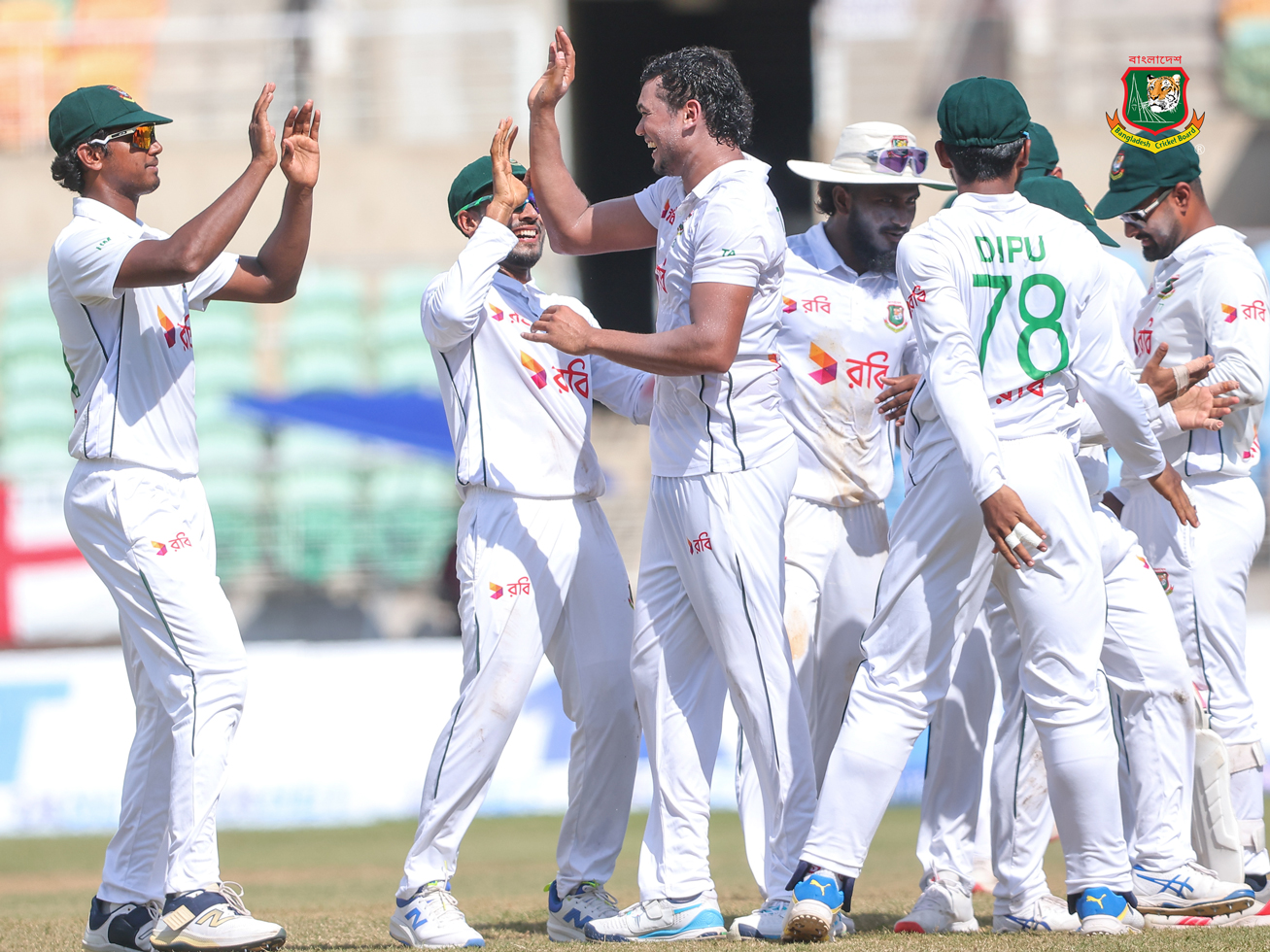 জ্যামাইকা টেস্টে তাইজুল ইসলামের ঘূর্ণিতে ক্যারিবিয়ানদের ১১০ রানে হারিয়েছে টাইগাররা