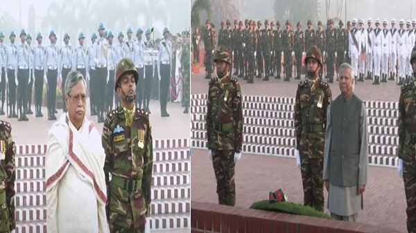 জাতীয় স্মৃতিসৌধে বীর শহীদদের প্রতি শ্রদ্ধা নিবেদন করেছেন রাষ্ট্রপতি ও প্রধান উপদেষ্টা