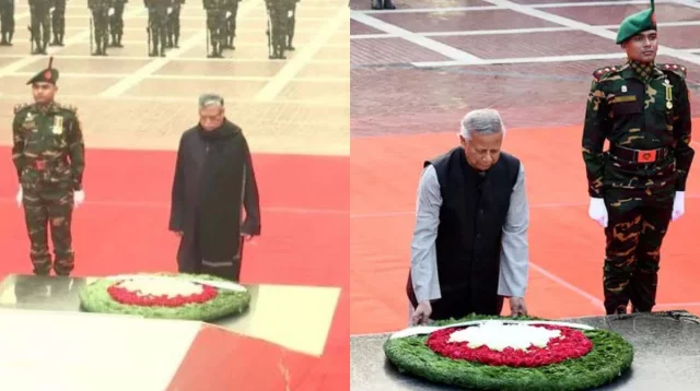 শহিদ বুদ্ধিজীবী স্মৃতিসৌধে রাষ্ট্রপতি-প্রধান উপদেষ্টার শ্রদ্ধা