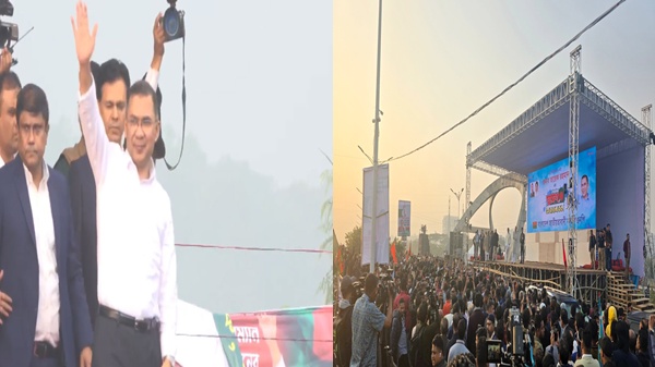 সমাবেশস্থলে তারেক রহমান
