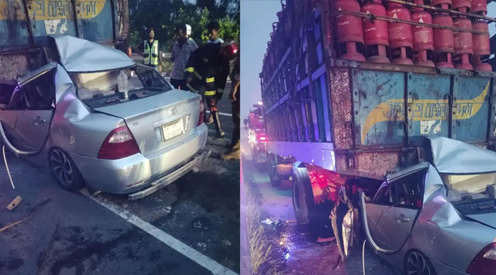 ফরিদপুরে ট্রাকের পেছনে প্রাইভেটকারের ধাক্কা: নিহত বেড়ে ৫