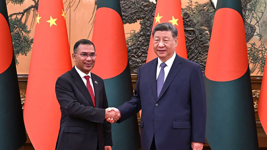 শি জিনপিংয়ের সঙ্গে প্রধানমন্ত্রী তারেক রহমানের বৈঠক