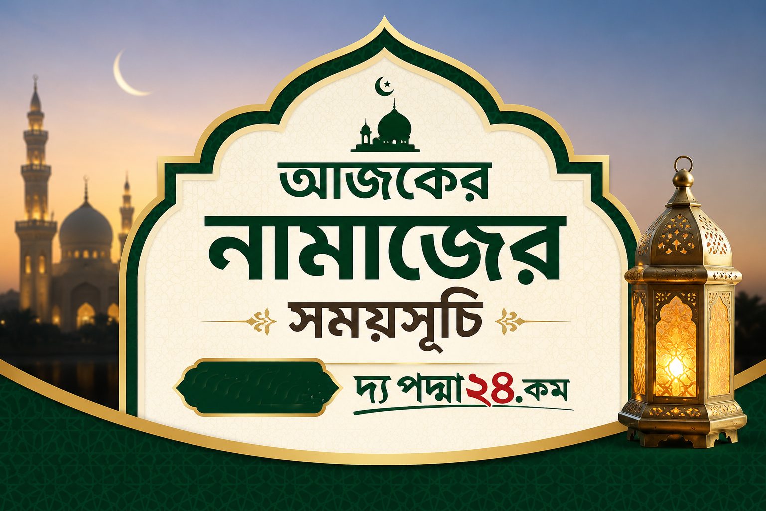আজকের নামাজের সময়সূচি : ২৯ অক্টোবর ২০২৬